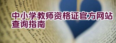 中小学教师资格证官方网站查询指南