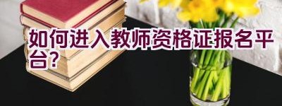 如何进入教师资格证报名平台？