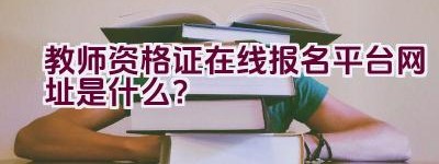 教师资格证在线报名平台网址是什么？