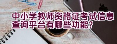 中小学教师资格证考试信息查询平台有哪些功能？