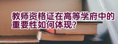 教师资格证在高等学府中的重要性如何体现？