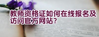 教师资格证如何在线报名及访问官方网站？