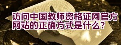 访问中国教师资格证网官方网站的正确方式是什么？