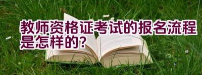 教师资格证考试的报名流程是怎样的？