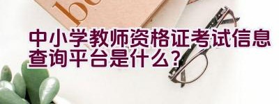 中小学教师资格证考试信息查询平台是什么？