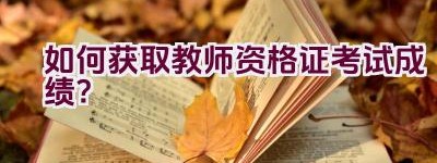 如何获取教师资格证考试成绩？