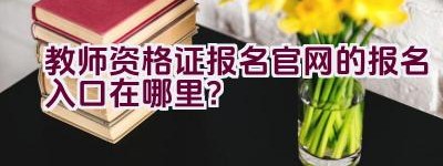 教师资格证报名官网的报名入口在哪里？