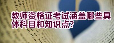 教师资格证考试涵盖哪些具体科目和知识点？