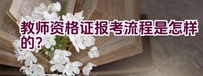 教师资格证报考流程是怎样的？