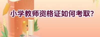 小学教师资格证如何考取？