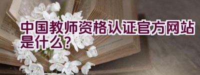 中国教师资格认证官方网站是什么？