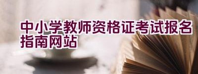 中小学教师资格证考试报名指南网站