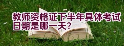 教师资格证下半年具体考试日期是哪一天？