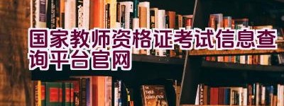 国家教师资格证考试信息查询平台官网