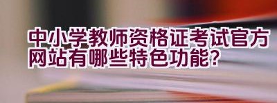 中小学教师资格证考试官方网站有哪些特色功能？