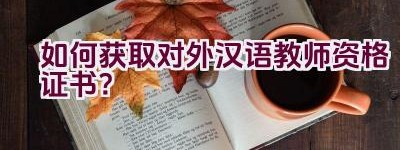 如何获取对外汉语教师资格证书？