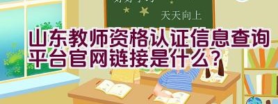 山东教师资格认证信息查询平台官网链接是什么？