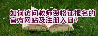 如何访问教师资格证报名的官方网站及注册入口？