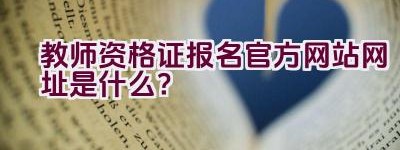 教师资格证报名官方网站网址是什么？