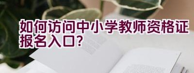 如何访问中小学教师资格证报名入口？