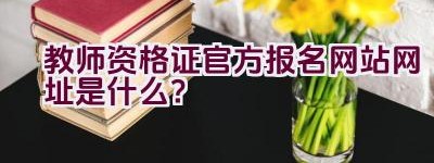 教师资格证官方报名网站网址是什么？