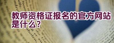 教师资格证报名的官方网站是什么？