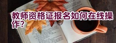 教师资格证报名如何在线操作？