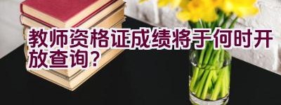 教师资格证成绩将于何时开放查询？