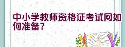 中小学教师资格证考试网如何准备？