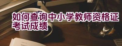 如何查询中小学教师资格证考试成绩