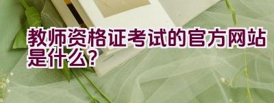 教师资格证考试的官方网站是什么？