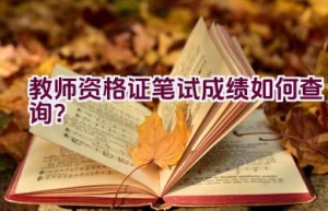 教师资格证笔试成绩如何查询？