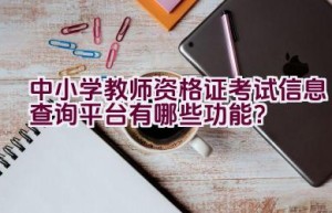 中小学教师资格证考试信息查询平台有哪些功能？