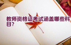 教师资格证考试涵盖哪些科目？