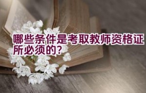 哪些条件是考取教师资格证所必须的？