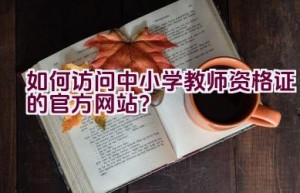 如何访问中小学教师资格证的官方网站？