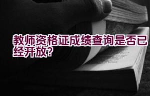 教师资格证成绩查询是否已经开放？