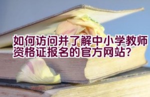 如何访问并了解中小学教师资格证报名的官方网站？