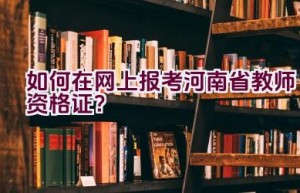 如何在网上报考河南省教师资格证？