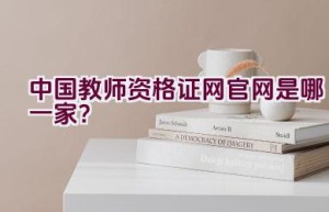 中国教师资格证网官网是哪一家？