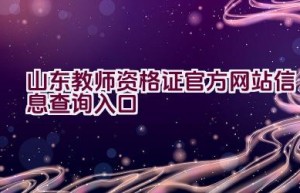 山东教师资格证官方网站信息查询入口