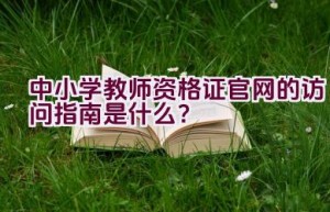 中小学教师资格证官网的访问指南是什么？