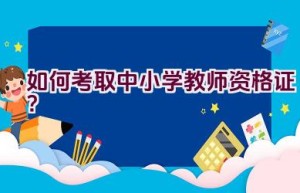 如何考取中小学教师资格证？