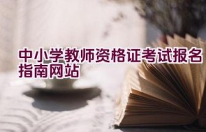 中小学教师资格证考试报名指南网站