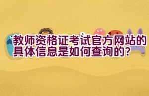 教师资格证考试官方网站的具体信息是如何查询的？