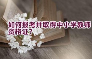 如何报考并取得中小学教师资格证？