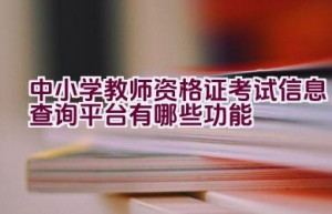 中小学教师资格证考试信息查询平台有哪些功能