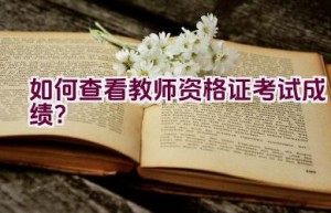 如何查看教师资格证考试成绩？