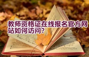 教师资格证在线报名官方网站如何访问？