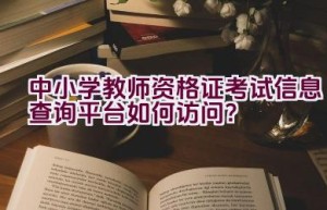 中小学教师资格证考试信息查询平台如何访问？